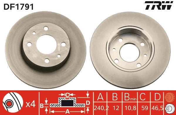 TRW MOTO DF1791 Brake Disc