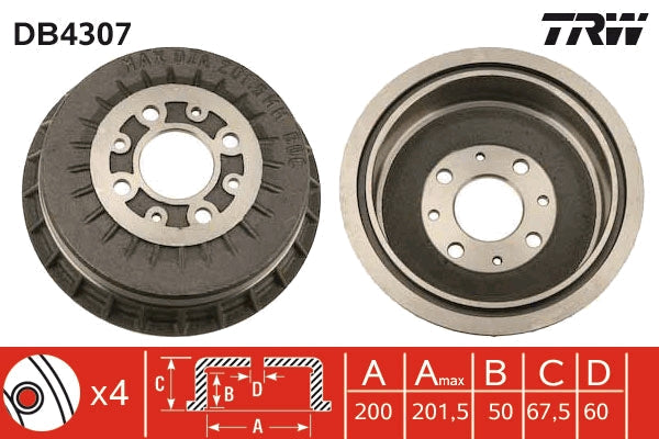TRW MOTO DB4307 Brake Drum