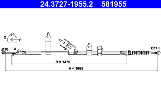 BOSCH 1987482302 Parking Brake Cable Pull