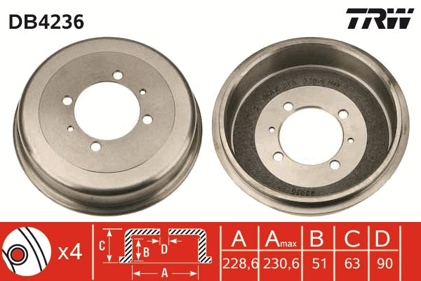 TRW MOTO DB4236 Brake Drum