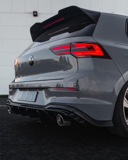 Zaero ZA-GOLF-8-GTI-DF VW GOLF GTI MK8 & MK8.5 EVO-1 GLOSS BLACK REAR DIFFUSER