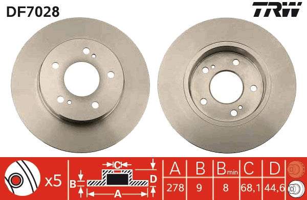 TRW MOTO DF7028 Brake Disc