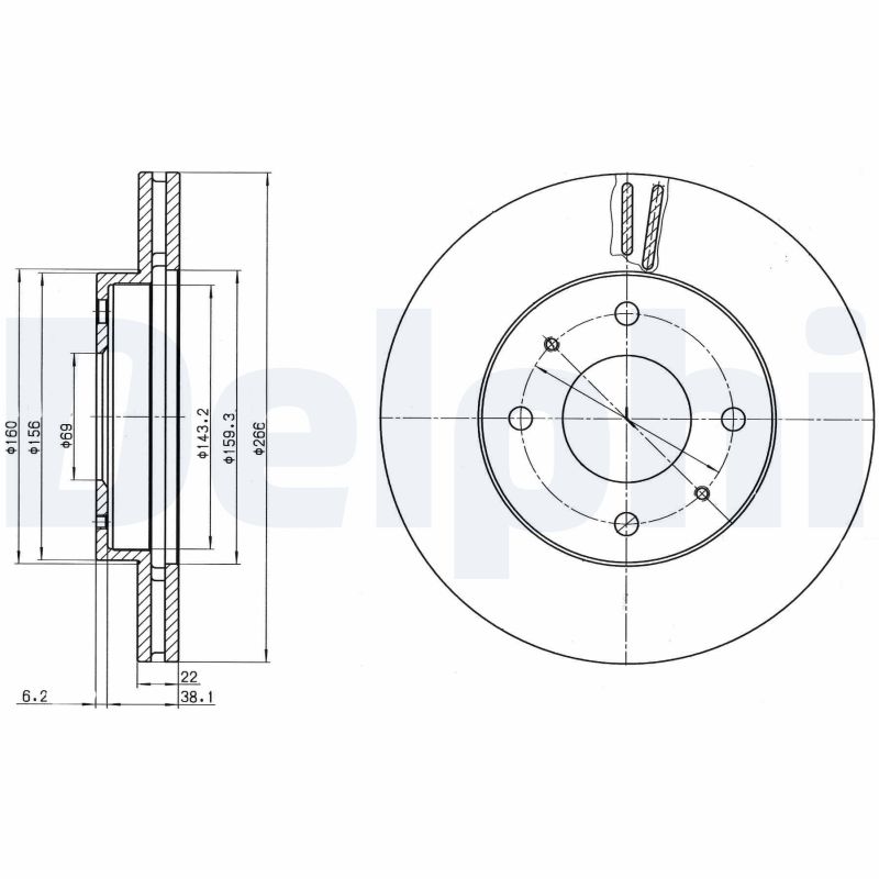 DELPHI BG4537C Brake Disc .