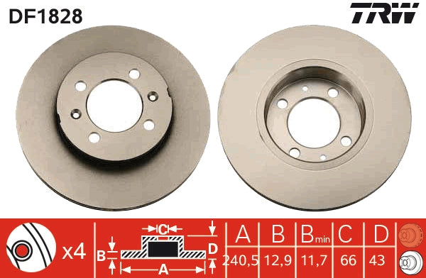 TRW MOTO DF1828 Brake Disc