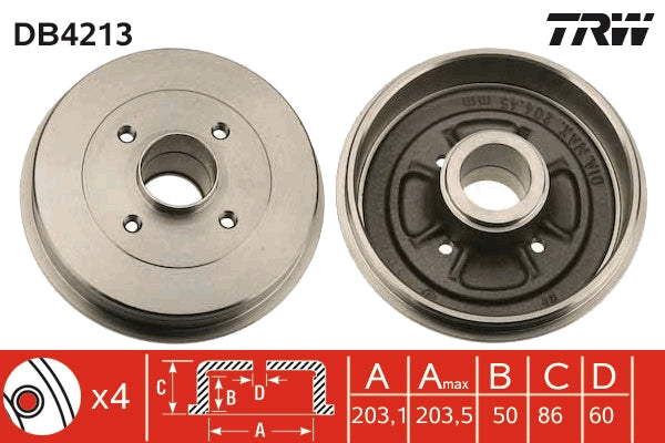 TRW MOTO DB4213 Brake Drum