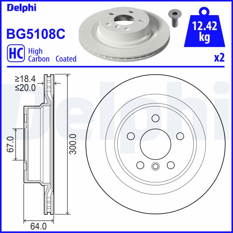 DELPHI BG5108C Brake Disc