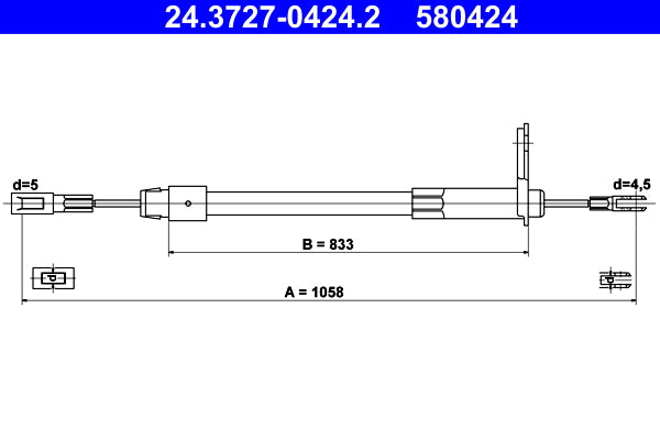 BOSCH 1987477434 Parking Brake Cable Pull