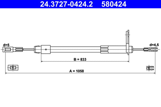 BOSCH 1987477434 Parking Brake Cable Pull