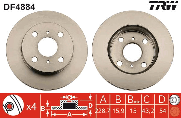 TRW MOTO DF4884 Brake Disc