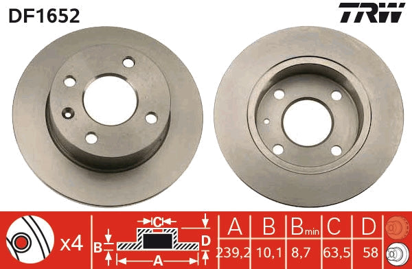 TRW MOTO DF1652 Brake Disc