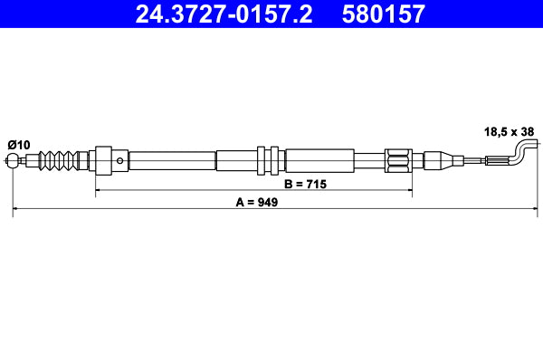 BOSCH 1987482334 Parking Brake Cable Pull