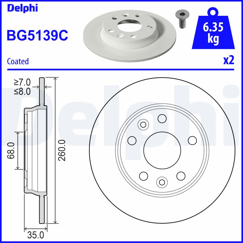 DELPHI BG5139C Brake Disc .