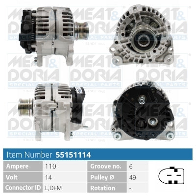 MEAT & DORIA MD55151114 Alternator