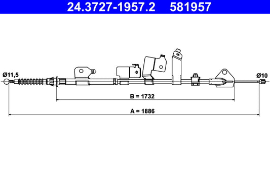 BOSCH 1987477616 Parking Brake Cable Pull