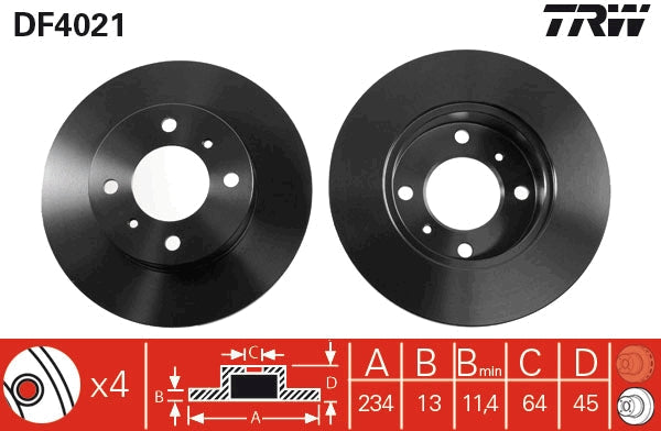 TRW MOTO DF4021 Brake Disc