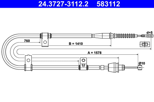 BOSCH 1987482301 Parking Brake Cable Pull