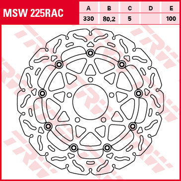 TRW MOTO MSW225RAC Brake Disc