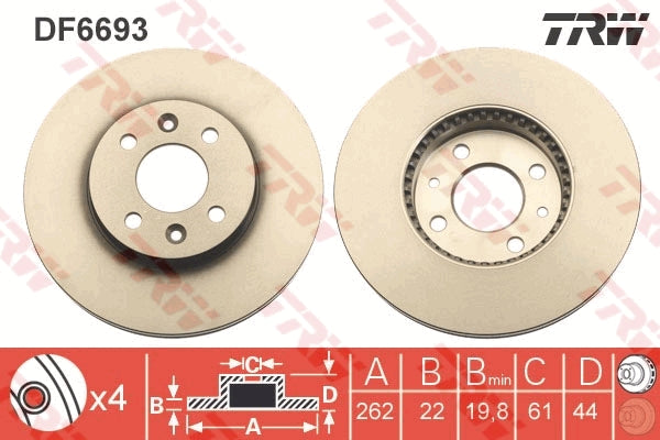 TRW MOTO DF6693 Brake Disc