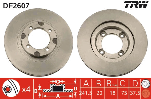 TRW MOTO DF2607 Brake Disc