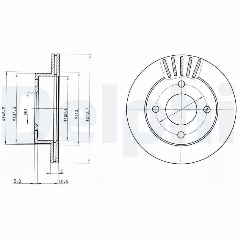 DELPHI BG3548 Brake Disc .