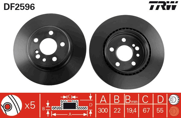 TRW MOTO DF2596 Brake Disc