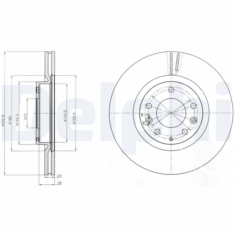 DELPHI BG4316 Brake Disc .