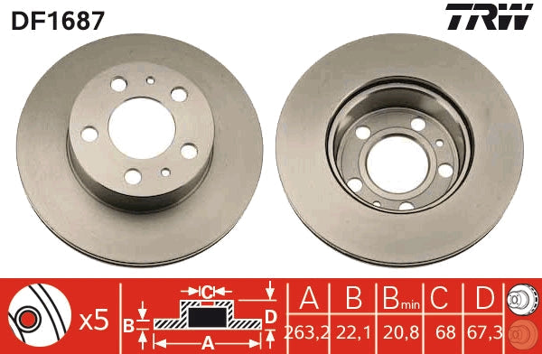 TRW MOTO DF1687 Brake Disc