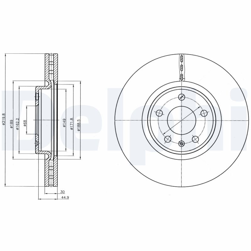 DELPHI BG4346C Brake Disc .