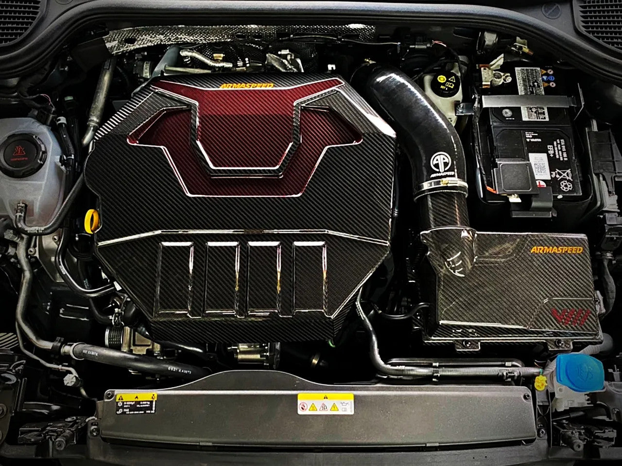 Armaspeed 1CCVW08F04-R Volkswagen Golf 8 GTI Carbon Fiber Engine Cover - Red