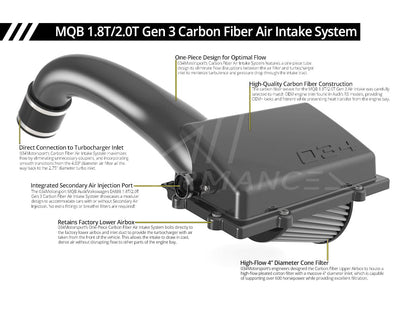 034Motorsport Audi VW X34 Carbon Fiber MQB Open-Top Cold Air Intake (8V A3/TT & MKVII Golf/GTI/R, 1.8T/2.0T Gen 3) - ML Performance UK