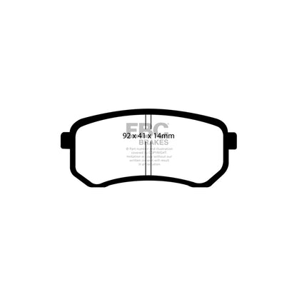 EBC DP1567 Hyundai Kia Naza Ultimax Rear Brake Pads (Inc. i-10, Picanto, Suria) 2 | ML Performance UK Car Parts