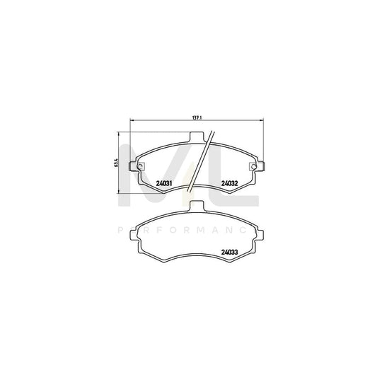 Brembo P 30 020 Brake Pad Set With Acoustic Wear Warning | ML Performance Car Parts