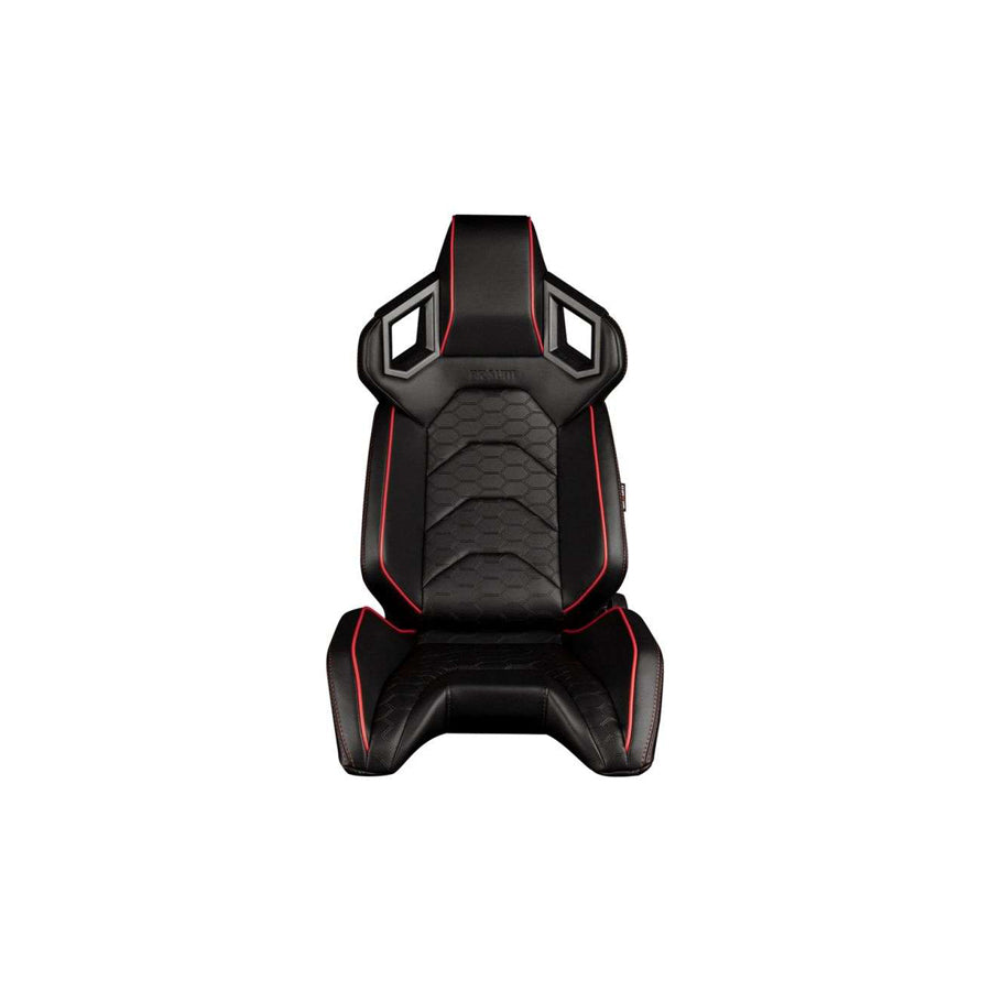 BRAUM Alpha-X Series Sport Reclinable Seats (Black Leatherette Red Trim) – Priced Per Pair