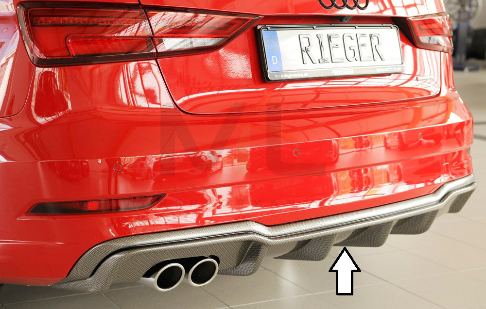 Rieger 00099614 Audi 8V A3 Rear Diffuser 1 | ML Performance UK Car Parts