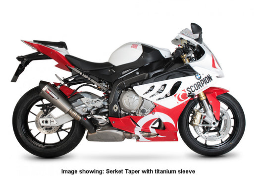 Scorpion RBM64SEO BMW S1000 RR Serket Taper Slip-On - Brushed Stainless Steel Sleeve | ML Performance UK UK