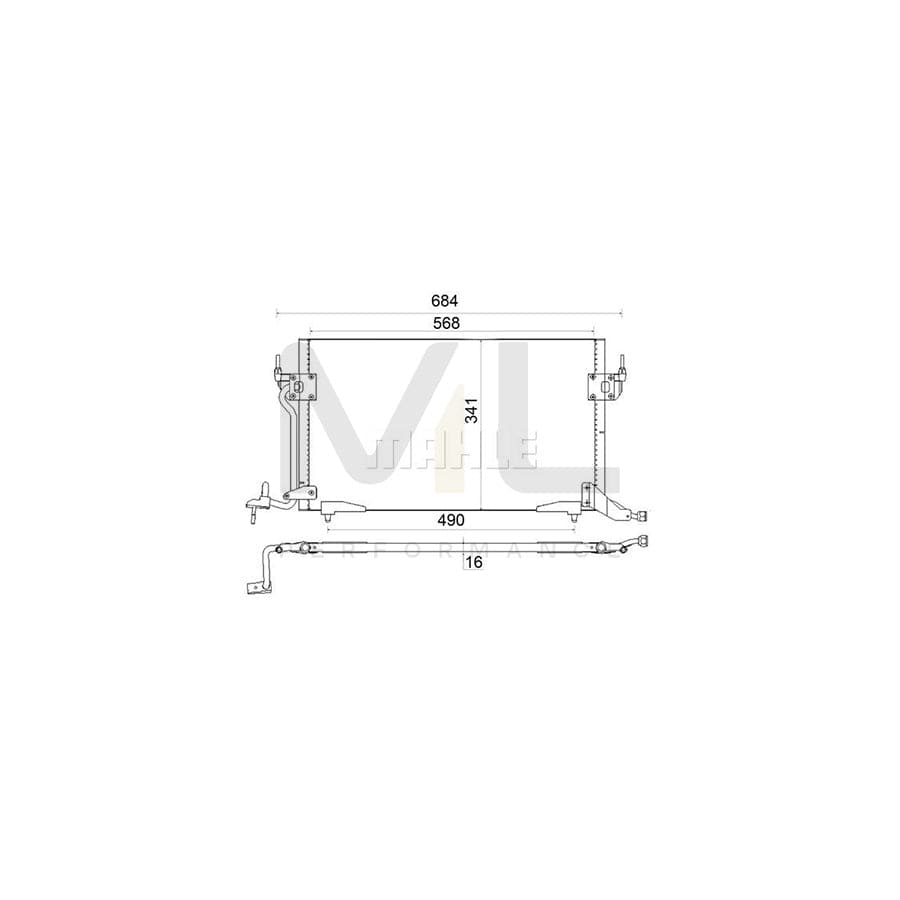 MAHLE ORIGINAL AC 182 001S Air conditioning condenser without dryer | ML Performance Car Parts