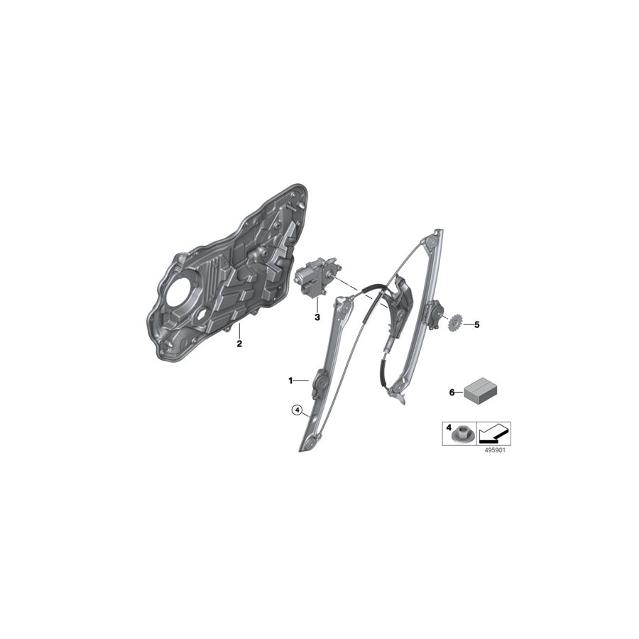 Genuine BMW 61359448931 G32 Drive For Window Lifter, Front Left (Inc. 630iX, 640dX & 640iX) | ML Performance UK