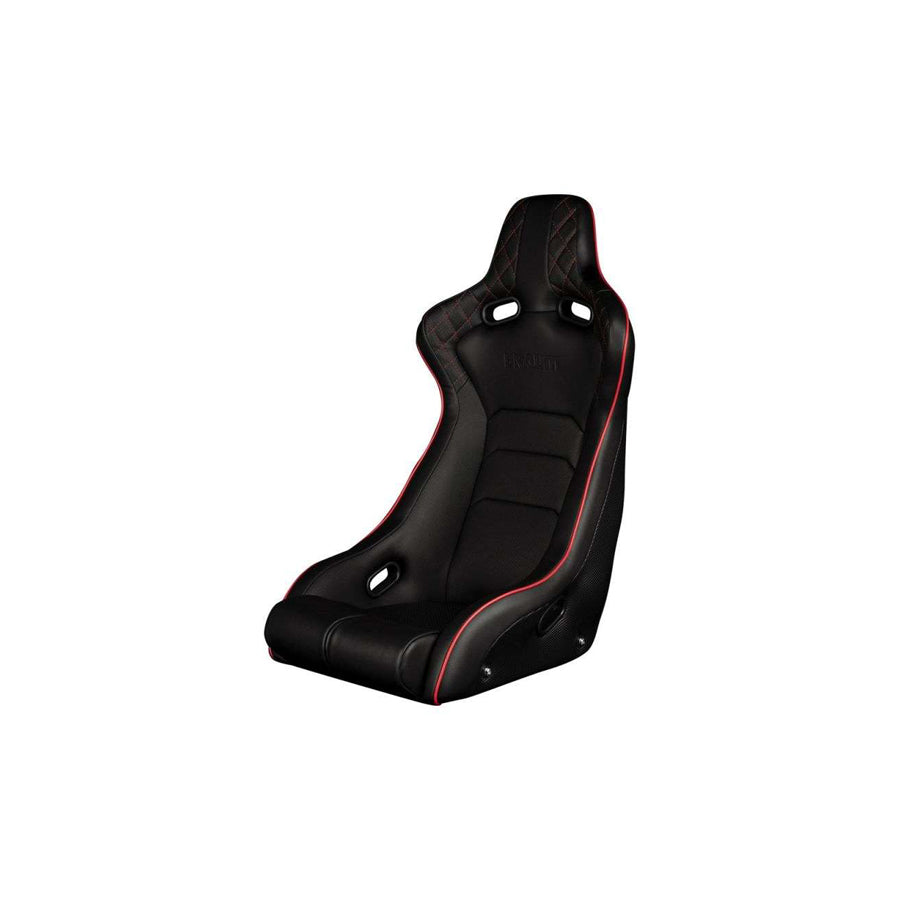 BRAUM Venom-X Fixed Back Bucket Seat (Black Leatherette Diamond Red Trim) - Priced Per Seat | ML Performance UK Car Parts