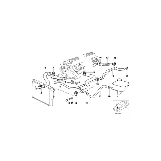 Genuine BMW 11532246004 E38 Hose F Radiator And Engine Return (Inc. 725tds) | ML Performance UK Car Parts