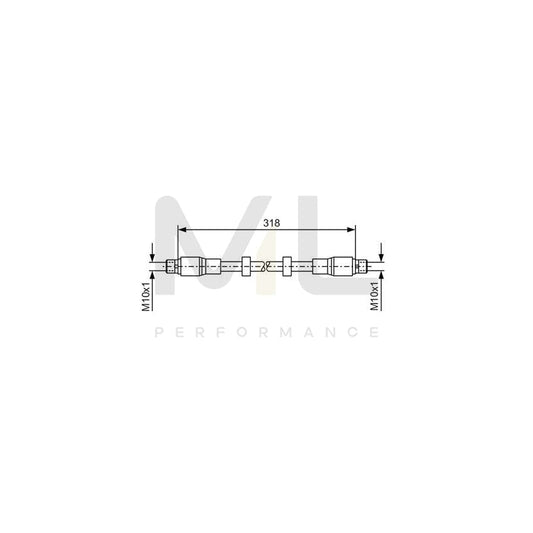 BOSCH 1 987 476 247 Brake Hose for AUDI A6 318mm, M10x1 | ML Performance Car Parts