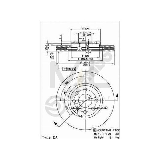 BREMBO MAX LINE 09.8601.75 Brake Disc Internally Vented, Slotted, Coated, with bolts/screws | ML Performance Car Parts