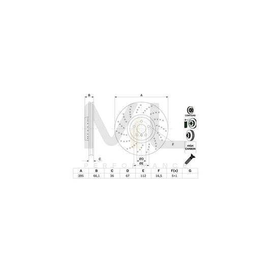 BOSCH 0 986 479 F64 Brake Disc Perforated, Two-piece brake disc, Vented, Coated, High-carbon, with bolts/screws | ML Performance Car Parts