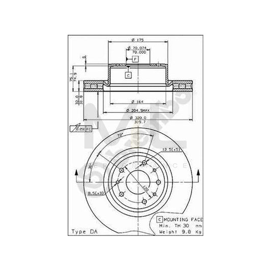 BREMBO 09.5394.10 Brake Disc for LAMBORGHINI Diablo Coupe Internally Vented | ML Performance Car Parts