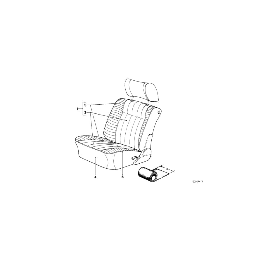Genuine BMW 51861972726 E34 E30 E32 Upholstery Cloth Anthrazit 0216/0269/0274 (Inc. 325ix, 518i & 323i) | ML Performance UK Car Parts