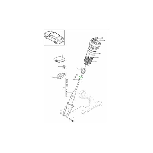 Genuine Porsche Shock Absorber Cap Front (Air Suspension Type) Porsche 970 Panamera | ML Performance UK Car Parts