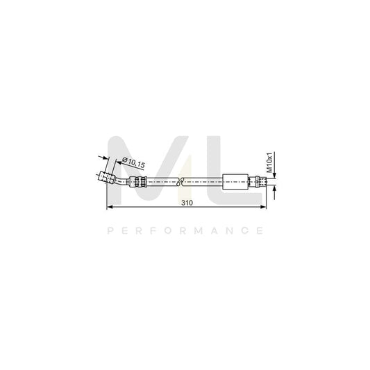 BOSCH 1 987 476 202 Brake Hose 300mm, M10x1 | ML Performance Car Parts
