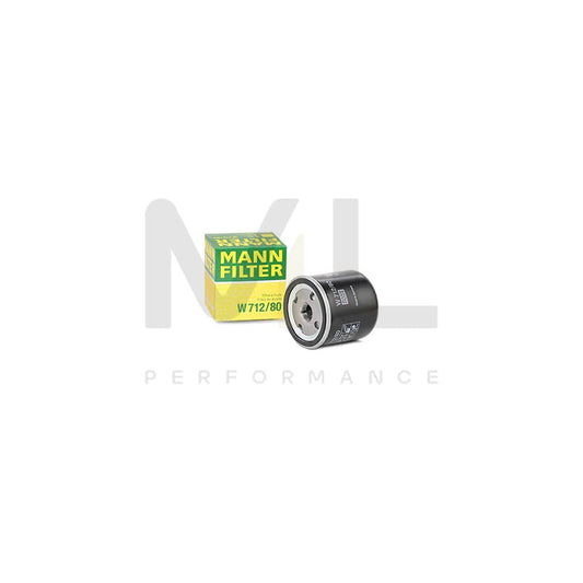 MANN-FILTER W 712/80 Oil Filter Spin-on Filter, with one anti-return valve | ML Performance Car Parts