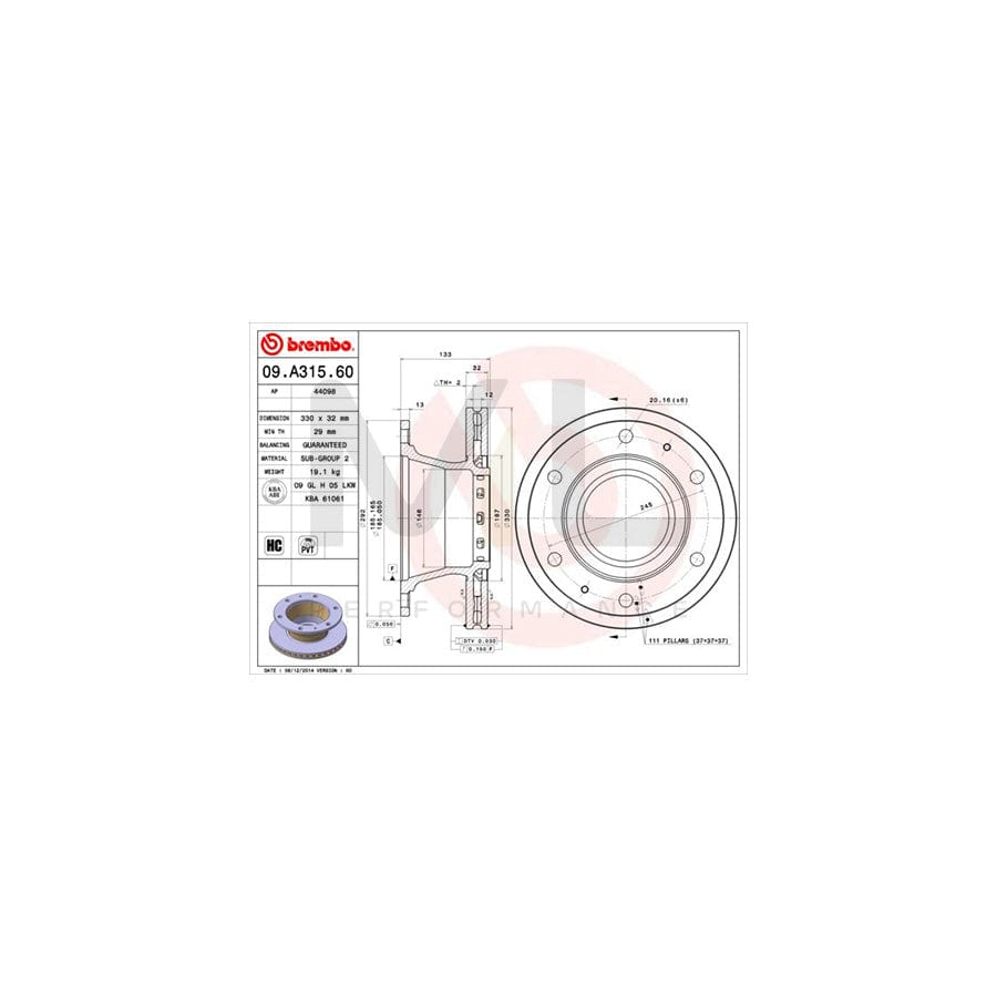 BREMBO COATED DISC LINE 09.B287.41 Brake Disc Internally Vented, Coated, High-carbon, with bolts/screws | ML Performance Car Parts