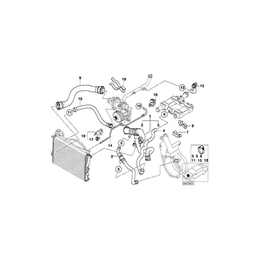 Genuine BMW 11532249256 E38 Water Hose (Inc. 740d) | ML Performance UK Car Parts