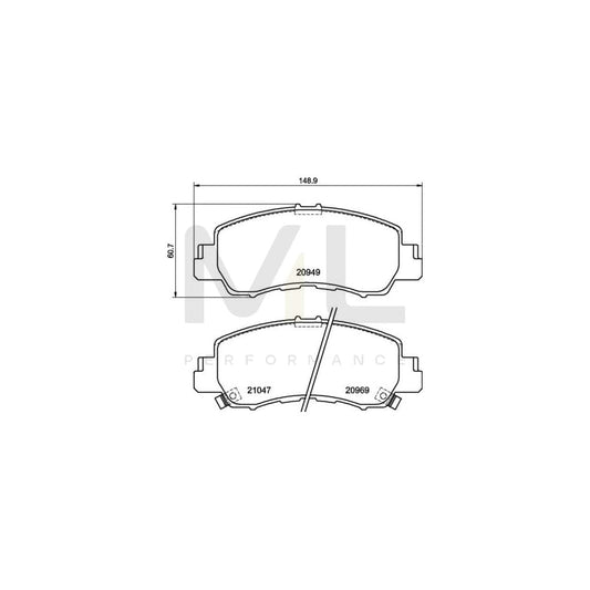 Brembo P 54 061 Brake Pad Set For Mitsubishi Eclipse Cross (Gk_) With Acoustic Wear Warning, With Anti-Squeak Plate | ML Performance Car Parts